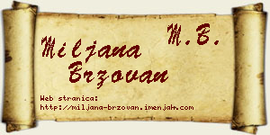 Miljana Brzovan vizit kartica